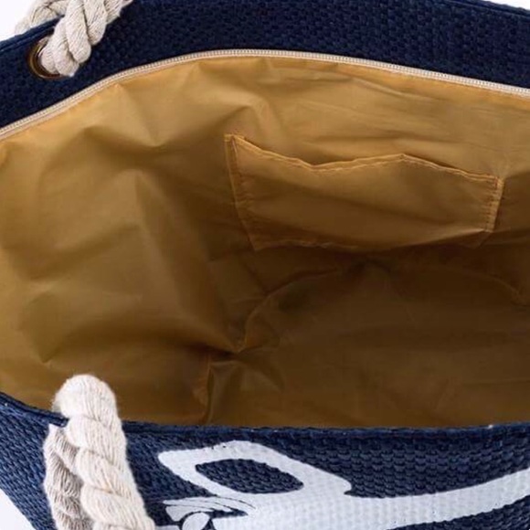 🆕Nautical Navy Blue Anchor Tote Bag - Picture 7 of 8